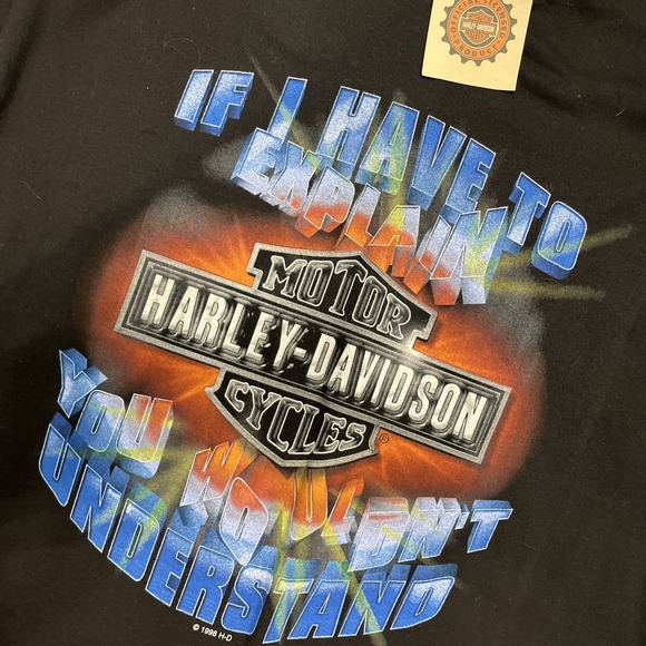 Vintage 90's Harley Davidson TShirt  Made In The USA / Motorcycle Graphic Tee XL - Picture 4 of 8